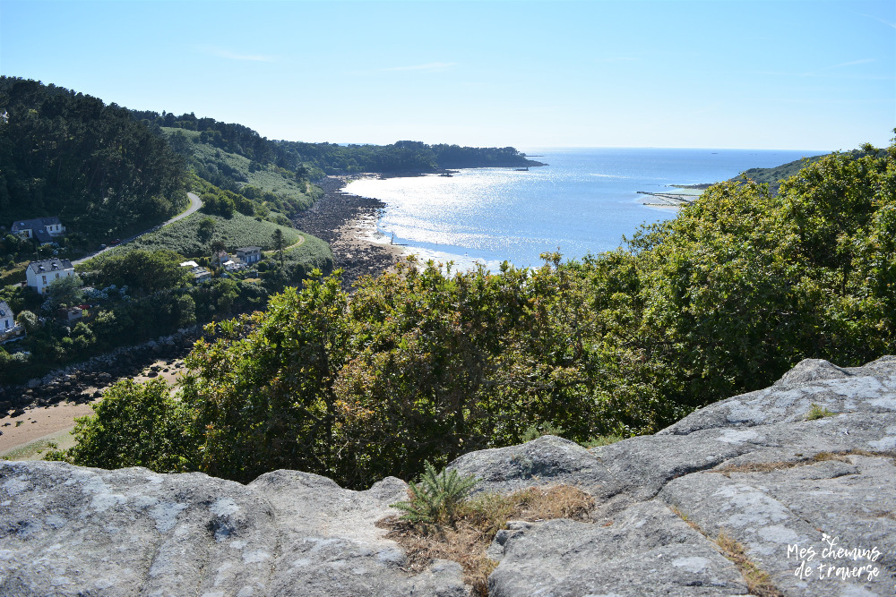 Panorama sur Baie de Lannion depuis les rochers Beaumanoir au Yaudet, Bretagne, Trégor